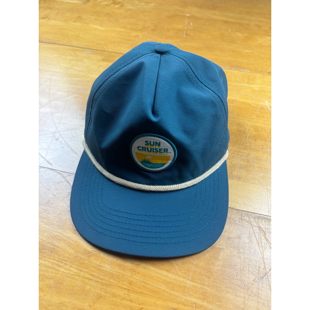 Sun Cruiser Rope Hat Teal Blue Snapback Adjustable Mesh Back Outdoor Cap